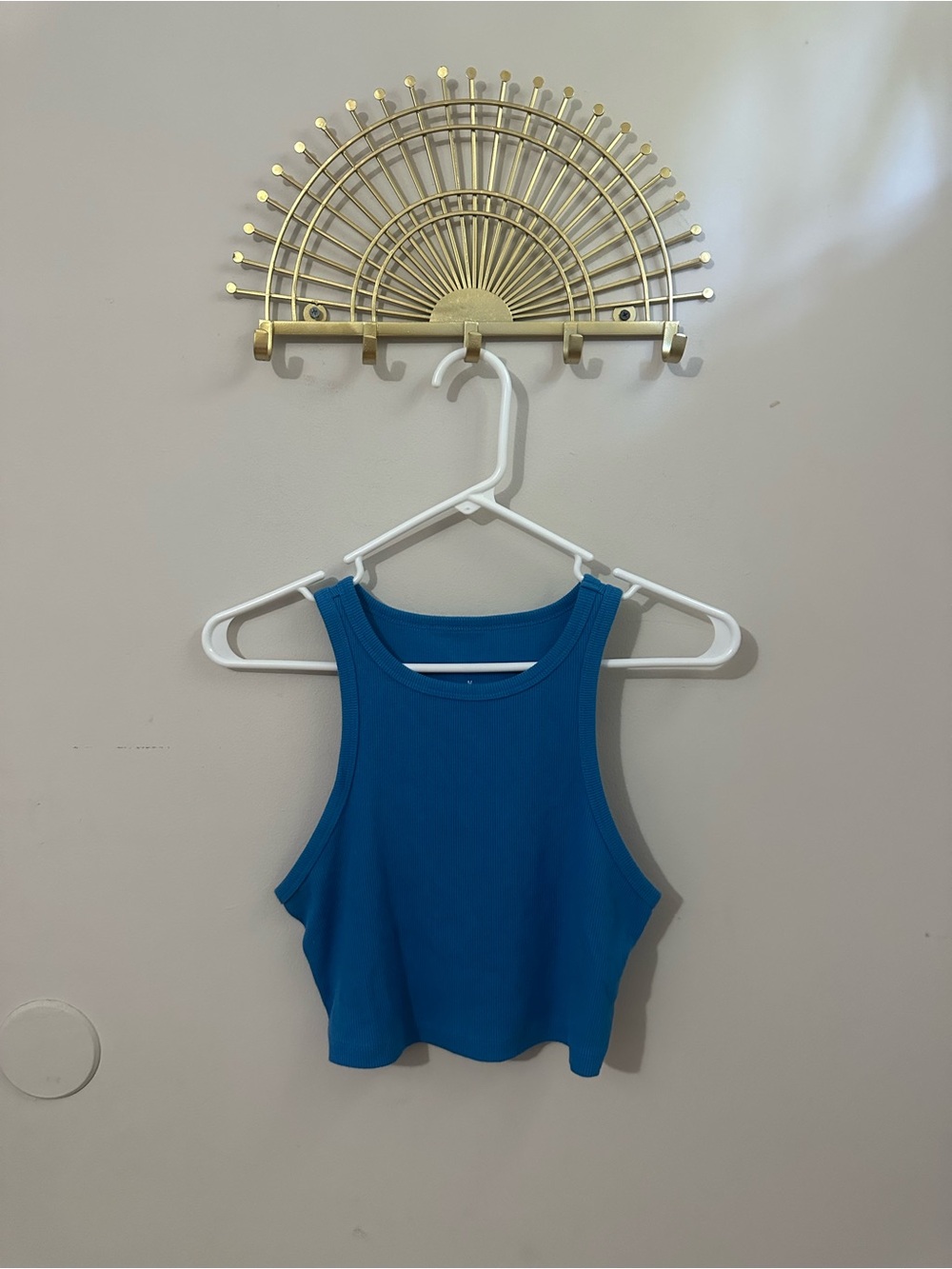 wild fable Women’s Bright Blue Ribbed Crop Tank